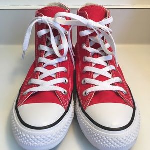 Converse All Star High Tops. Red. Wms Sz7